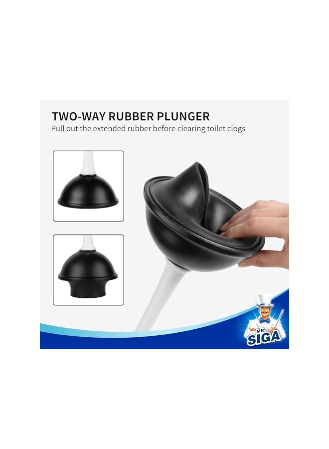 promass Toilet Plunger and Bowl Brush Combo for Bathroom Cleaning, White, 1 Set - Image 3