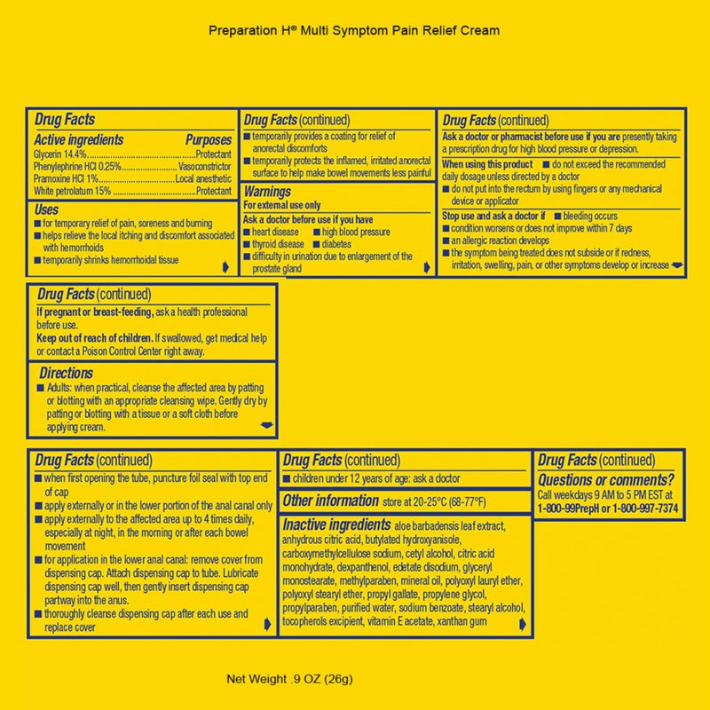 Preparation H كريم علاج أعراض البواسير Preparation H (أنبوب 0.9 أونصة)، أقصى قوة لتخفيف الألم متعدد الأعراض مع الألوة - Image 5