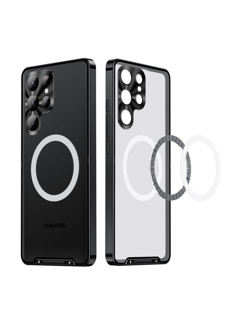 Aookay - Metal Case for Samsung S22 Ultra -Fit for MagSafe Wireless Charger - Translucent Matte Back with Camera Lens Protection, Magnetic Case Cover for S22 Ultra (Not Built with Front Screen Protector) Black - Image 1
