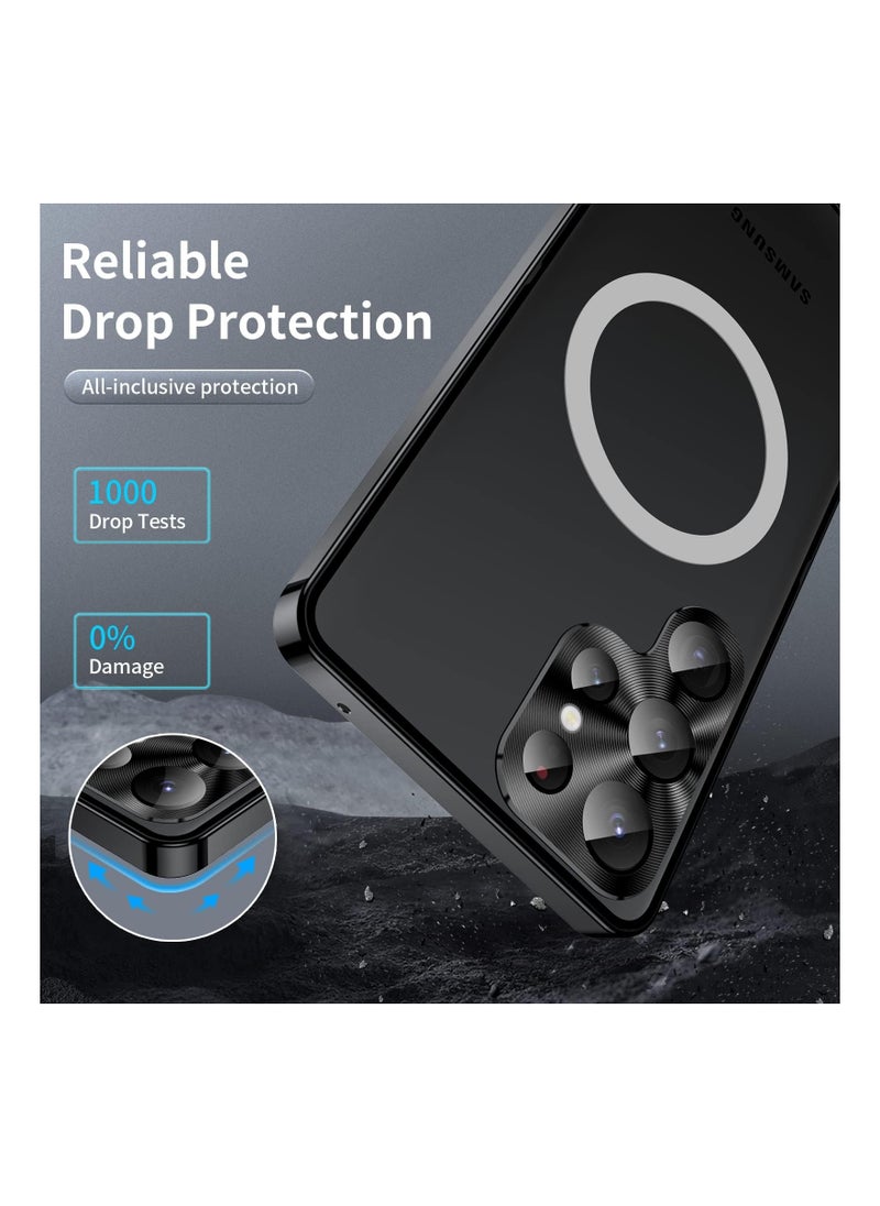 Aookay - Metal Case for Samsung S22 Ultra -Fit for MagSafe Wireless Charger - Translucent Matte Back with Camera Lens Protection, Magnetic Case Cover for S22 Ultra (Not Built with Front Screen Protector) Black - Image 1