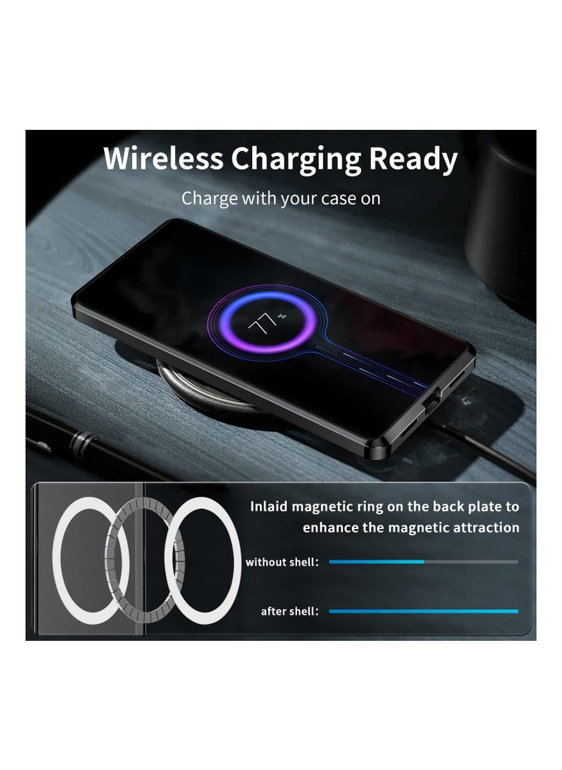 Aookay - Metal Case for Samsung S22 Ultra -Fit for MagSafe Wireless Charger - Translucent Matte Back with Camera Lens Protection, Magnetic Case Cover for S22 Ultra (Not Built with Front Screen Protector) Black - Image 1