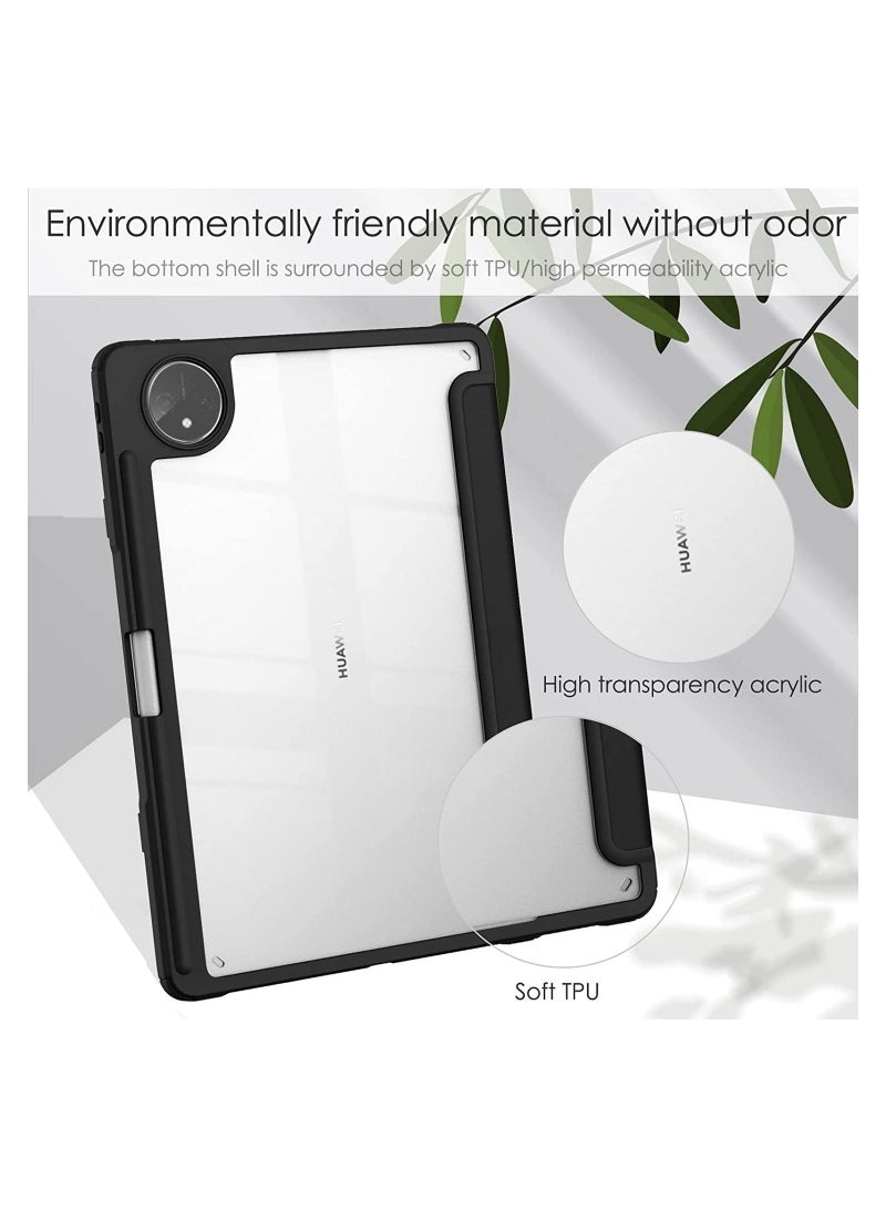VKL Case Compatible with Huawei MatePad Pro 11 2022 11.0 inch, Smart Slim Trifold Stand Auto Sleep/Wake Cover Pencil Holder, Clear Transparent Back Shell - Image 2