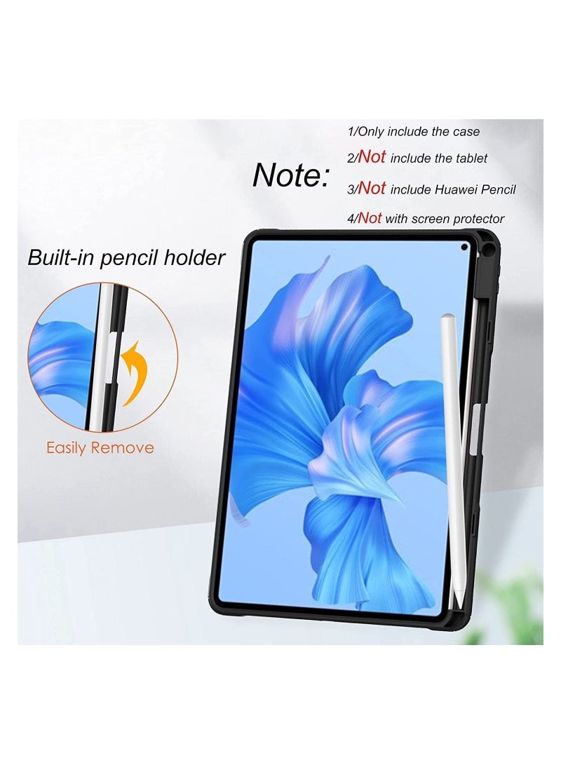 VKL Case Compatible with Huawei MatePad Pro 11 2022 11.0 inch, Smart Slim Trifold Stand Auto Sleep/Wake Cover Pencil Holder, Clear Transparent Back Shell - Image 3