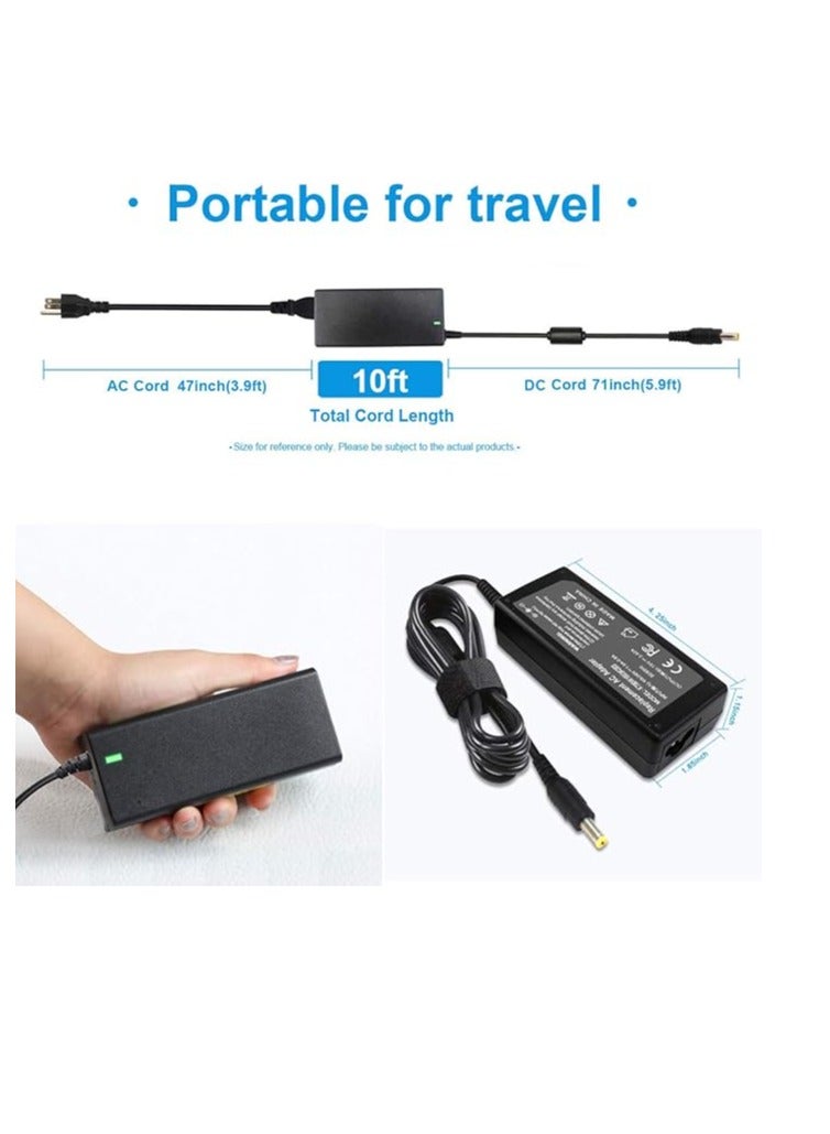 Terabyte شاحن محول تيار متردد 65 واط 19 فولت 3.42 أمبير متوافق مع أجهزة Acer Aspire V5 V3 V7 S3 E1 R3 R7 M5 E1 5349 5750 5250 7560 AS7750، شاشة S202HL H236HL G246HL H276HL G276HL S220HQL HN274H PA-1650-86 مزود طاقة (5.5 * 2.5) - Image 2