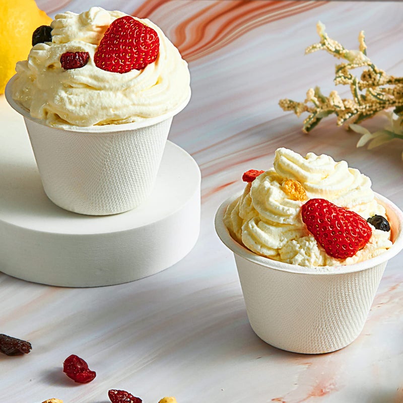 ECOLipak 200 Pack 4 oz Compostable Portion Cups  100% Biodegradable Souffle Cups  Disposable Paper Cups for Condiment Samples - Image 3