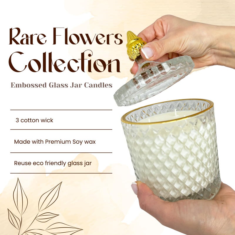 VIONAMI Luxury Scented Candle Gift â€“ Black Bat Rare Flower Fragrance in Elegant Glass Jar, Decorative Soy Candles Gifts for Women, Long-Lasting 80 Hr, 14.8 oz, Luxury Candles for Women - Image 4