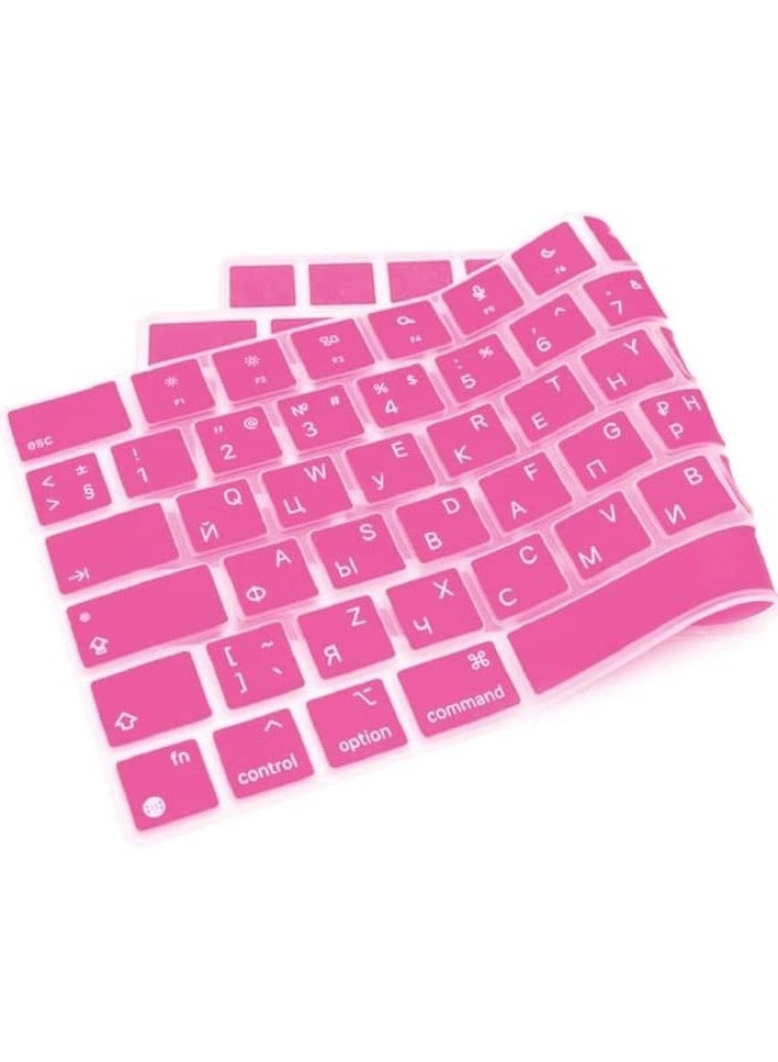 أمم غطاء لوحة المفاتيح الروسية الإنجليزية من السيليكون لإصدار الاتحاد الأوروبي لجهاز M2 MacBook Air 13.6 بوصة 2022 A2681 و MacBook Pro 14 بوصة 2022 2021 A2442 M1 و MacBook Pro 16 بوصة 2022 2021 A2485 M1 ، - Image 4