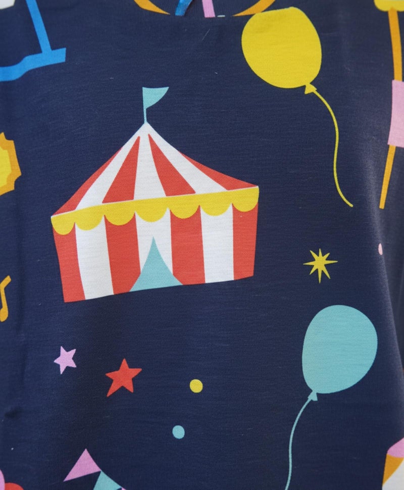 ANTHRILO Pure Cotton Printed Pyjama Set for Girls | Regular Wear | Carnival Circus Long Sleeves Pyjama Set - Blue 0-6 Months - Image 5