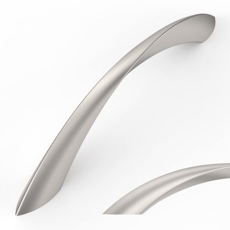 Amerdeco 10 Pack Brushed Satin Nickel 5 Inch(128mm) Hole Centers Kitchen Arch Twisted Cabinet Pulls Cabinet Hardware Kitchen Handles for Cabinets Cupboard Handles Drawer Pulls ZH0048 - Image 1