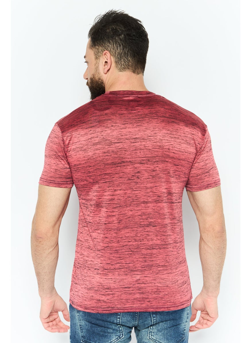 Tailorbyrd Men Crew Neck Short Sleeve Heather T-Shirt, Coral  - Image 2