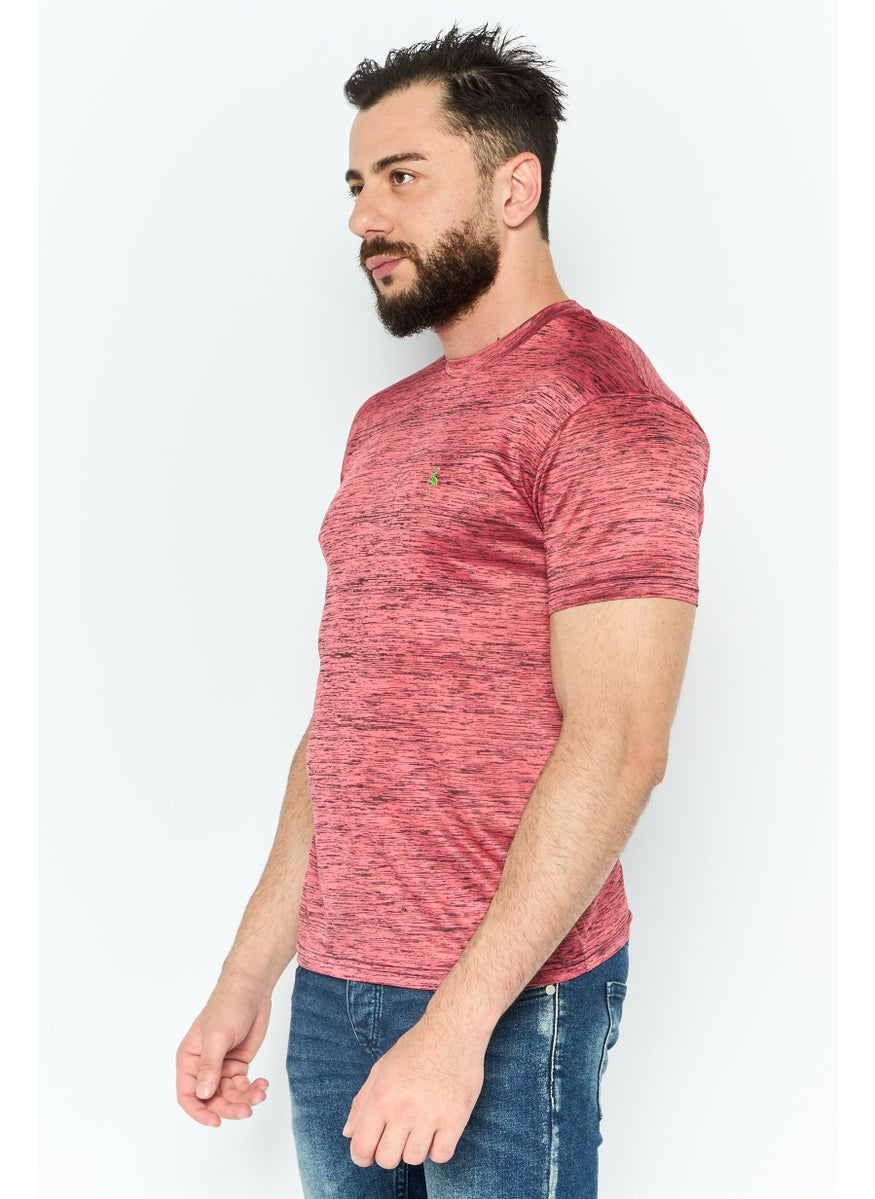 Tailorbyrd Men Crew Neck Short Sleeve Heather T-Shirt, Coral  - Image 3