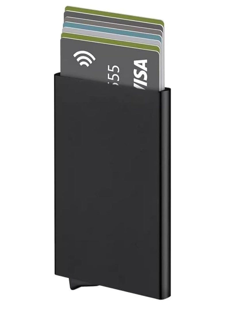Generic RFID Smart Card Storage Wallet, Slim Aluminum Card Holder with Elastic Back Pocket for Travel Card Holder (Red)  - Image 1