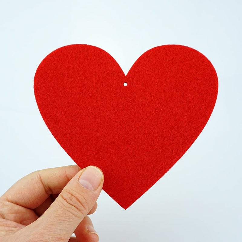SaktopDeco 30 PCS Red Felt Heart Ornaments Heart Shaped Ornaments Bulk Hanging Decorations for Wedding Valentine Party Decoration - Image 5