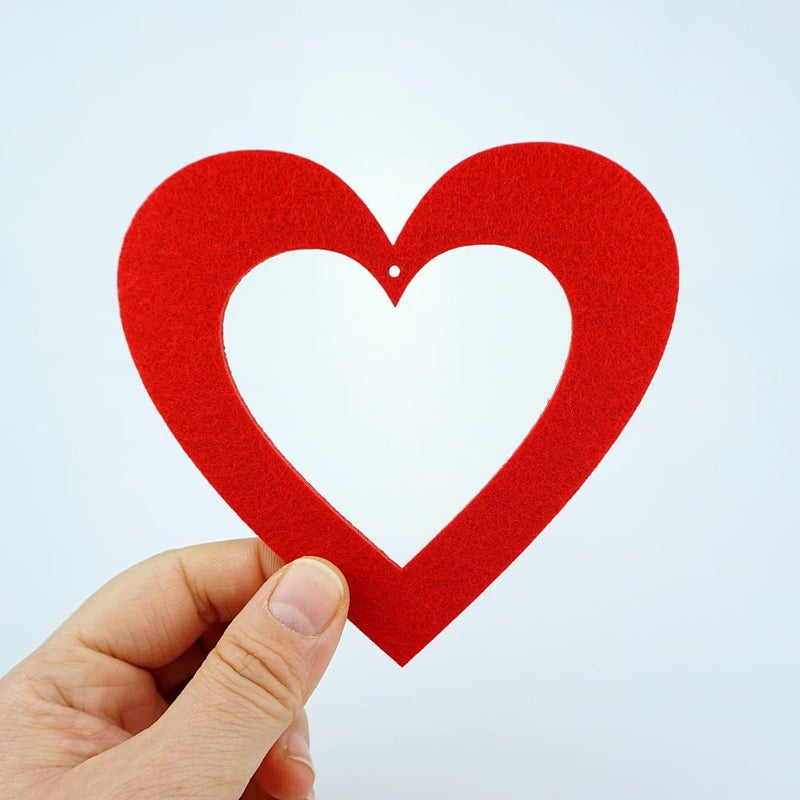 SaktopDeco 30 PCS Red Felt Heart Ornaments Heart Shaped Ornaments Bulk Hanging Decorations for Wedding Valentine Party Decoration - Image 4