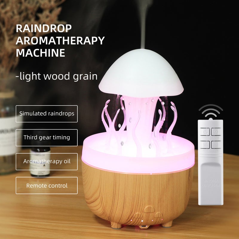 New Remote-Controlled Jellyfish Humidifier with Colorful Lights, Ultrasonic Mist & Rain Effect