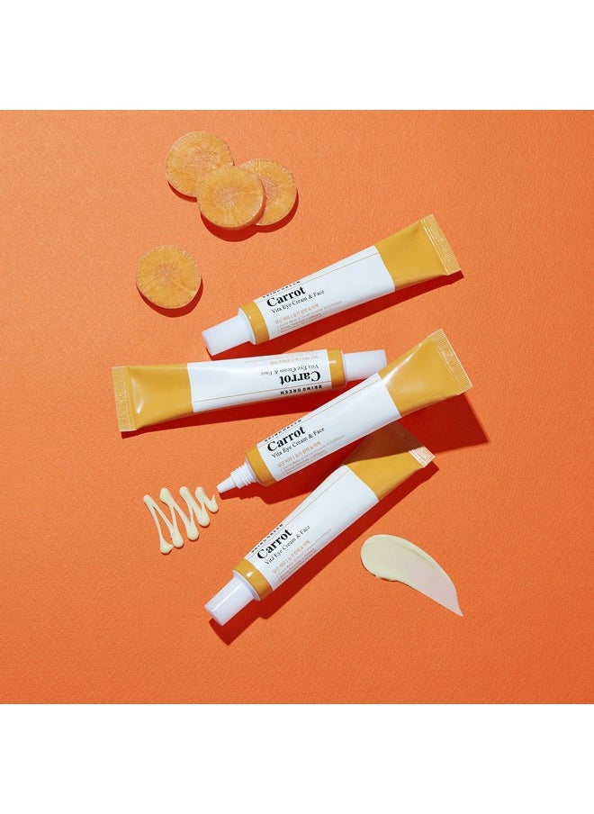 Carrot Vita Eye Cream & Face Double Set (2 Count) Antiaging Wrinkles Eyecream With Vitamins C B E Retinol Betacarotene Improve Skin Tone Dark&Red Spots 1.01 Fl.Oz. X2 30Ml+30Ml