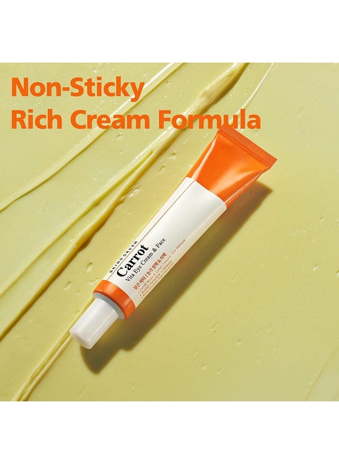 Carrot Vita Eye Cream & Face Double Set (2 Count) Antiaging Wrinkles Eyecream With Vitamins C B E Retinol Betacarotene Improve Skin Tone Dark&Red Spots 1.01 Fl.Oz. X2 30Ml+30Ml