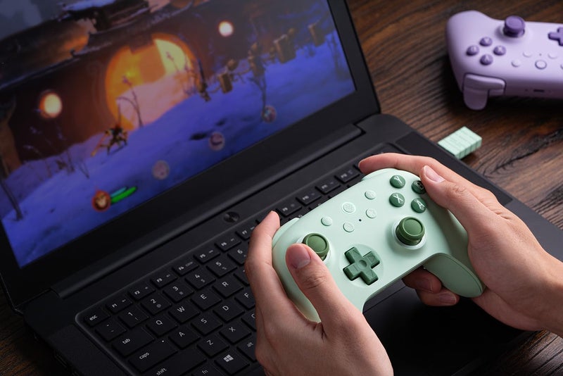 8Bitdo وحدة تحكم 8BitDo Ultimate 2C اللاسلكية لجهاز الكمبيوتر بنظام ويندوز وأندرويد، مع معدل استقصاء 1000 هرتز، عصي تحكم وتأثير هال، وزر L4/R4 قابل لإعادة التعيين (أخضر) - Image 3