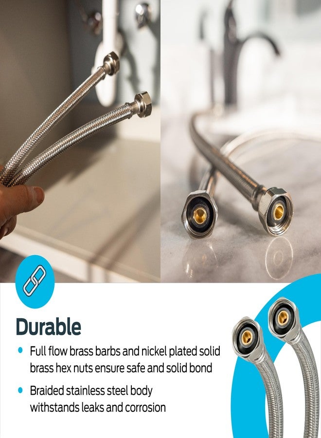 إيست مان وصلة صنبور فولاذية مرنة من إيستمان بطول 48 بوصة، مقاس 1/2 بوصة FIP × 1/2 بوصة FIP، خرطوم إمداد صنبور من الفولاذ المقاوم للصدأ المضفر، 48021 - Image 5