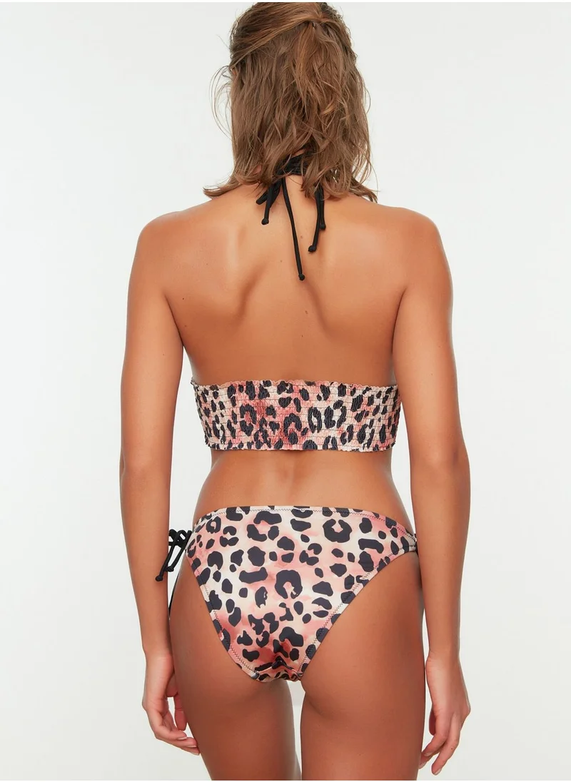 trendyol Tie Detail Printed Bikini Bottom