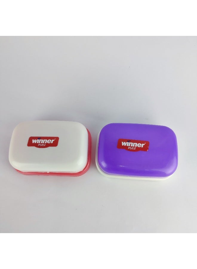 Winner plast 2-Piece Plastic Soap Dish Set with Lid – Practical & Lightweight - Image 3