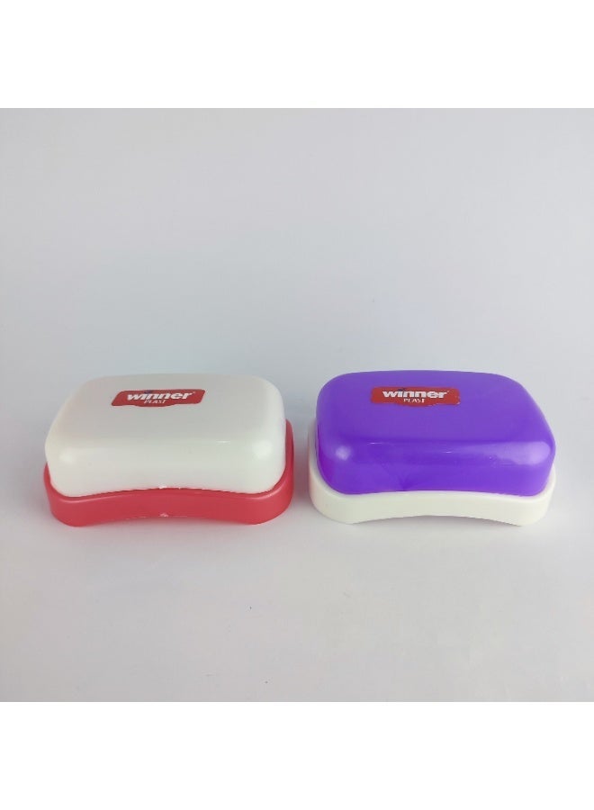 Winner plast 2-Piece Plastic Soap Dish Set with Lid – Practical & Lightweight - Image 2