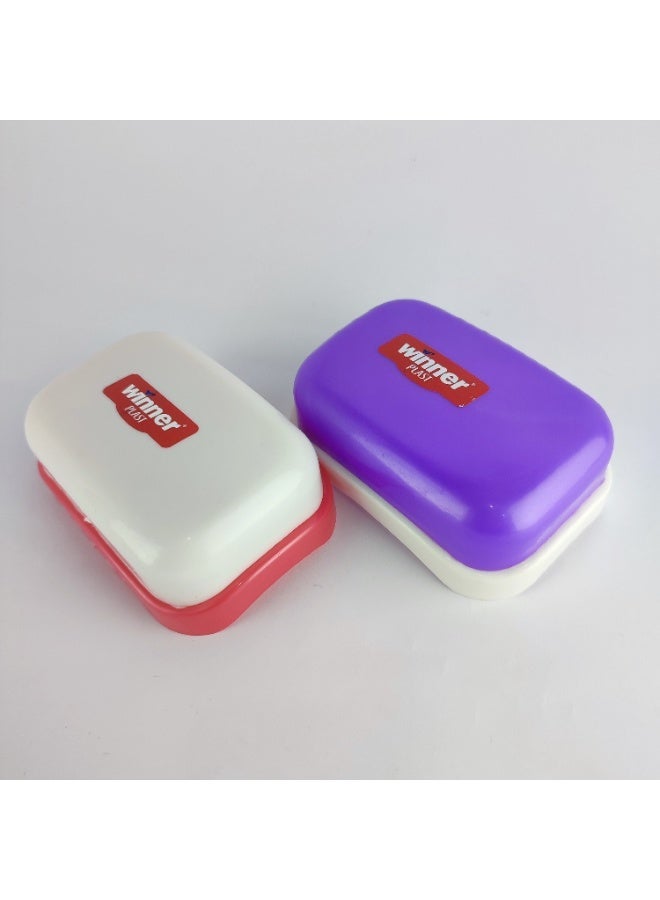 Winner plast 2-Piece Plastic Soap Dish Set with Lid – Practical & Lightweight - Image 5
