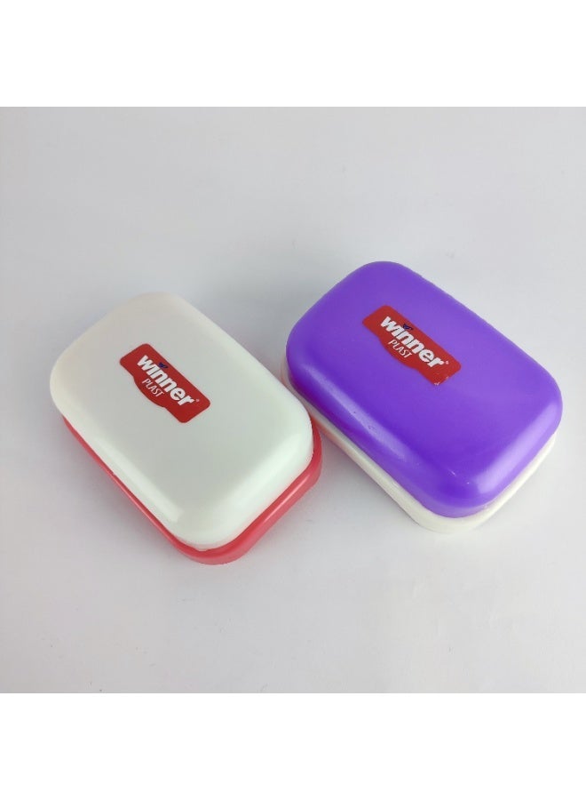 Winner plast 2-Piece Plastic Soap Dish Set with Lid – Practical & Lightweight - Image 4