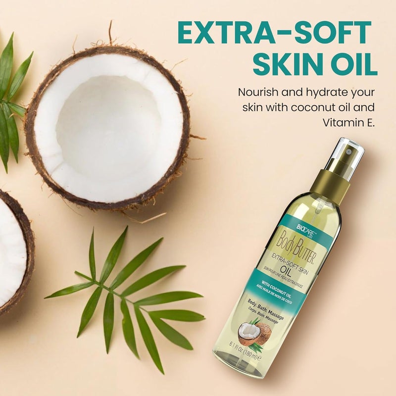 Biocare ExtraSoft Skin Body Oil with Coconut Oil 6 oz - Image 4