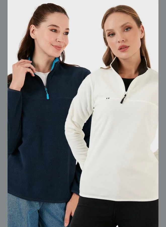 ليلا ليلا طقم قطعتين نسائي بياقة مستديرة ناعم مضاد للوبر مقاس نحيف