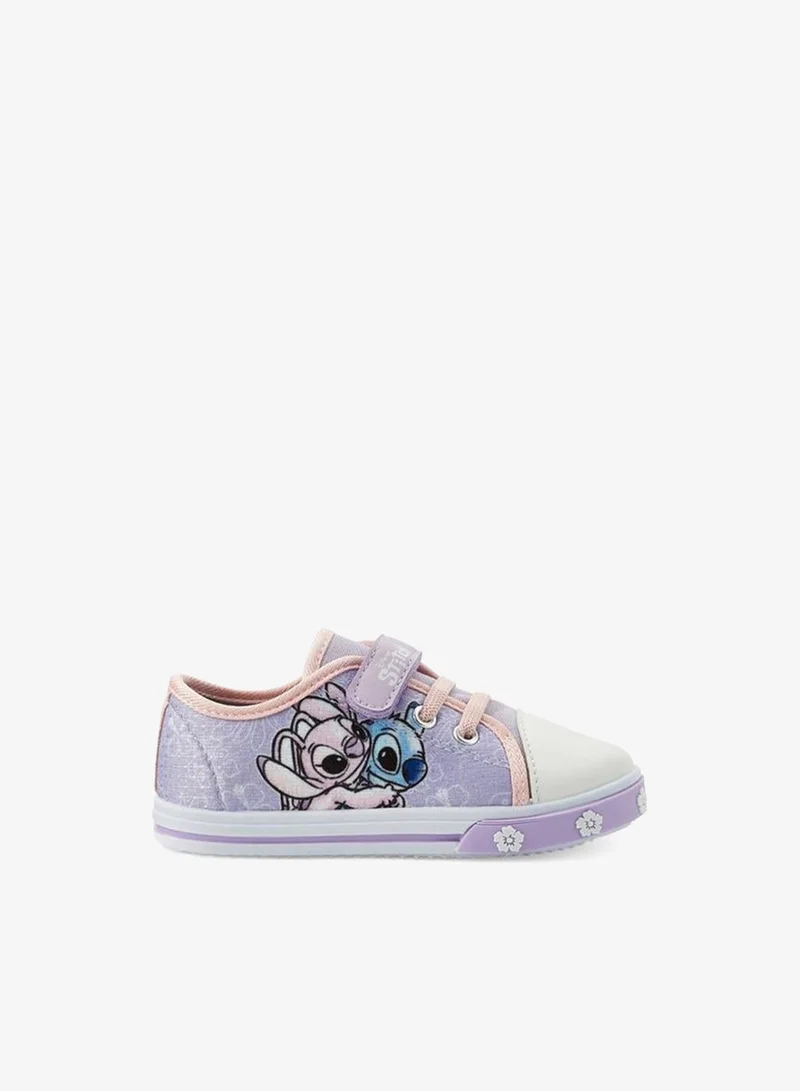 ديزني Disney Girls Angel and Stitch Print Ankle Sneakers