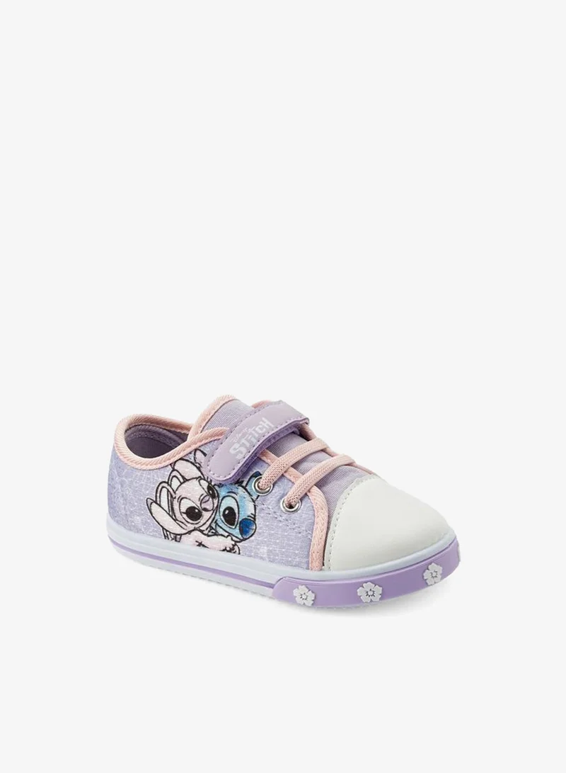 ديزني Disney Girls Angel and Stitch Print Ankle Sneakers