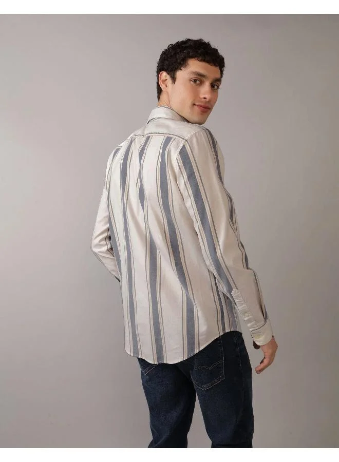 امريكان ايجل AE Striped Slim Fit Oxford Button-Up Shirt