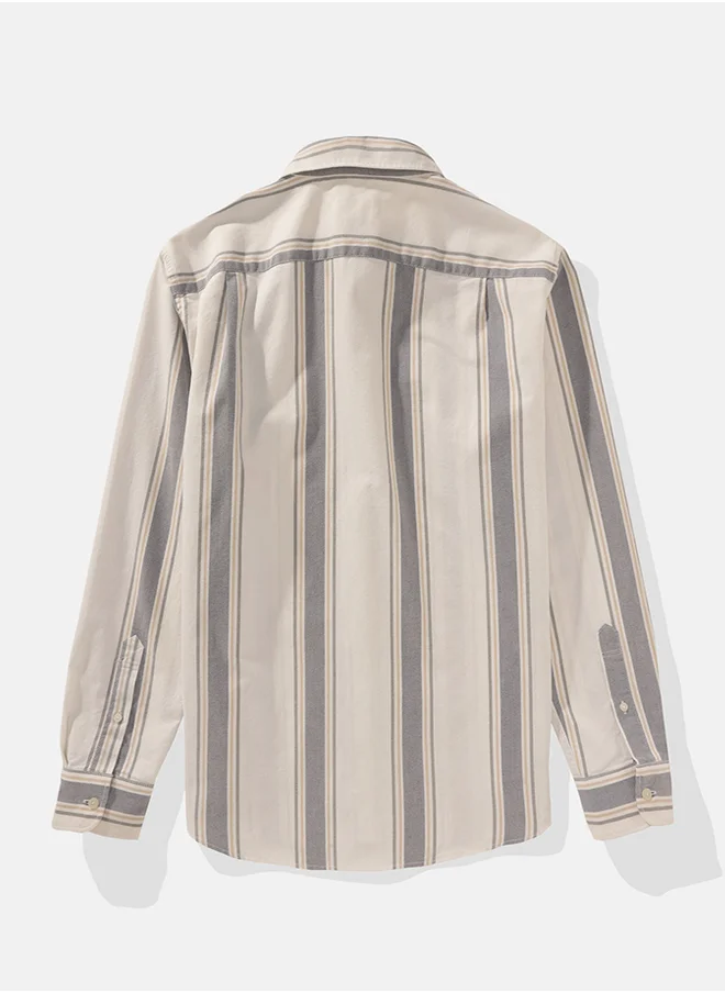 امريكان ايجل AE Striped Slim Fit Oxford Button-Up Shirt