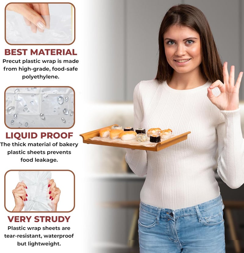 APQ Supply APQ Clear Deli Plastic Sheets, 12 x 10.75 Inch. Pack of 1000 Sandwich Wraps - Image 3