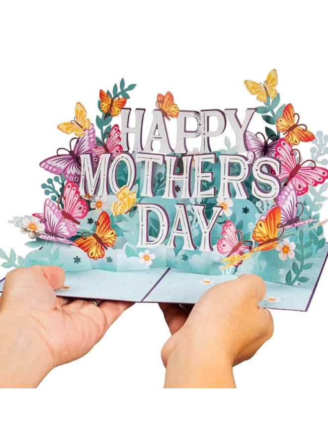 Paper Love Mother's Day Card, Happy Mothers Day Pop Up Card 3D Design for Mom Wife Grandmother Intricate Laser Cut Details Premium Cardstock Butterflies,          Hummingbirds - Image 3