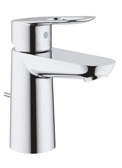 Grohe GROHE BauLoop Single Lever Basin Mixer | S-Size | With Plastic Pop-Up Waste Set | Water Saving Bathroom Tap | Bathroom Fixtures | Chrome | 23335000  - Image 1