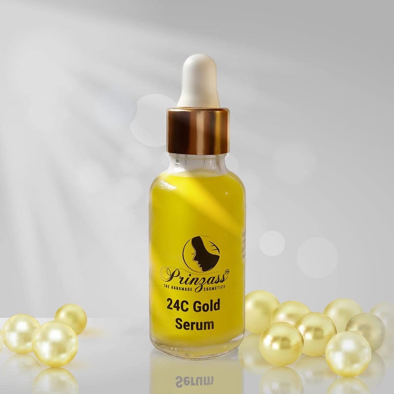 Prinzass The Handmade Cosmetics Prinzass 24K Gold Face Serum for glowing skin Natural Essence 24K Liquid Gold Radiance Boosting Serum  Face Serum for Glowing Skin 30ml  30 ML  - Image 2