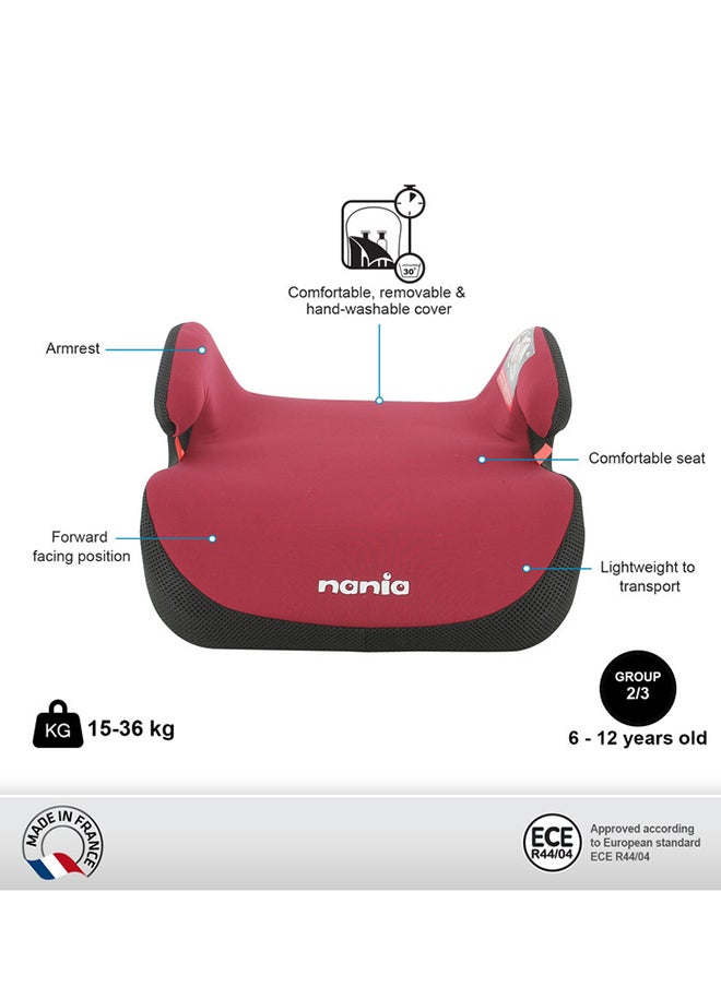 Nania - Topo Kids Booster Car Seat For Group 2/3, 6 To 12 Years, 15 - 36 Kg - Bordeau - Image 1