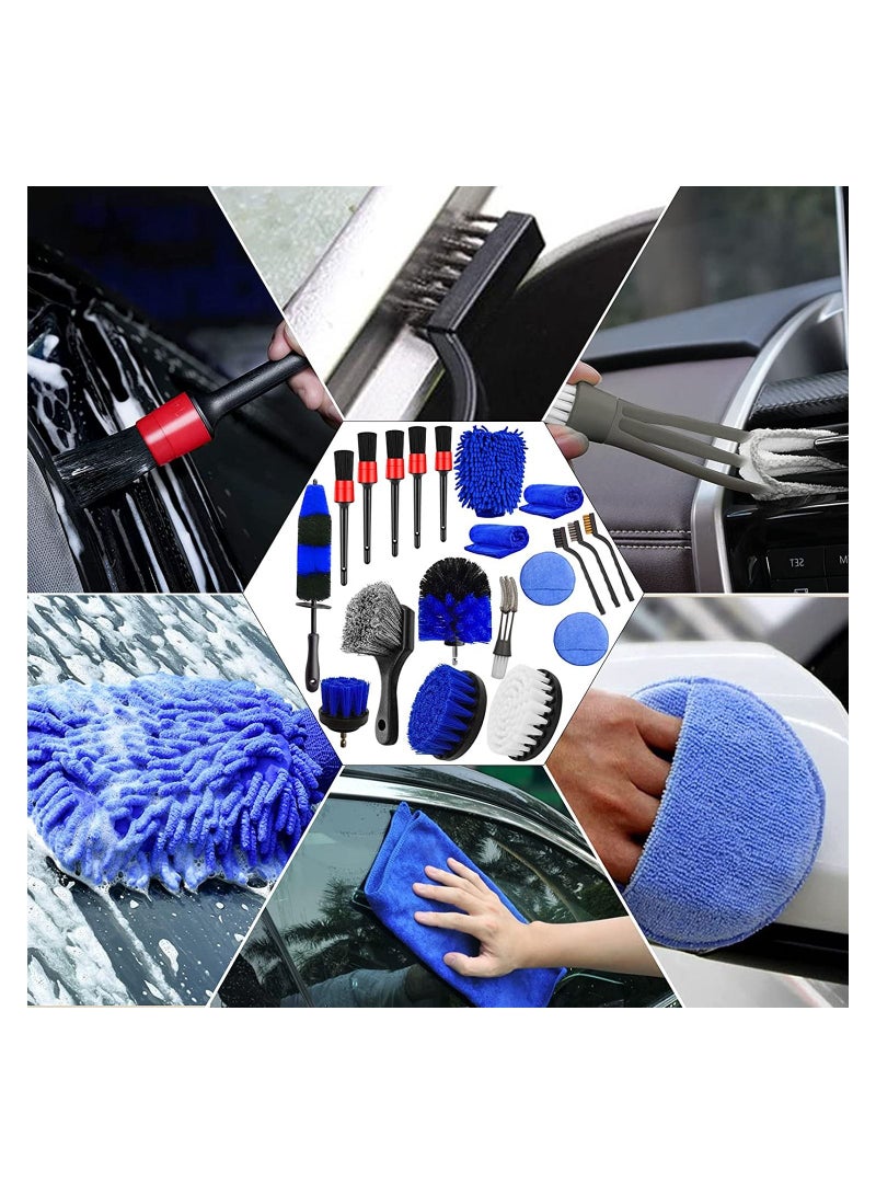 SYOSI Car Wheel Tire Cleaning Brush Set, Car Detailing Kit, Car Detailing Brush Set (20Pcs)  - Image 2