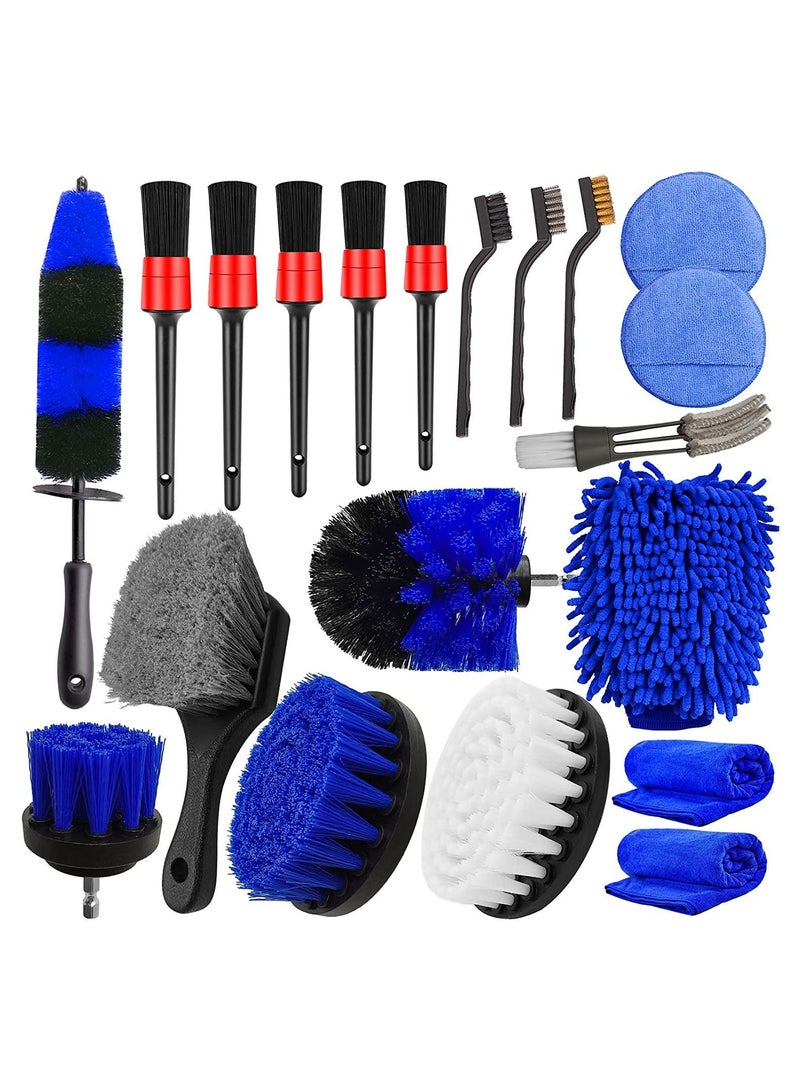 SYOSI Car Wheel Tire Cleaning Brush Set, Car Detailing Kit, Car Detailing Brush Set (20Pcs)  - Image 1