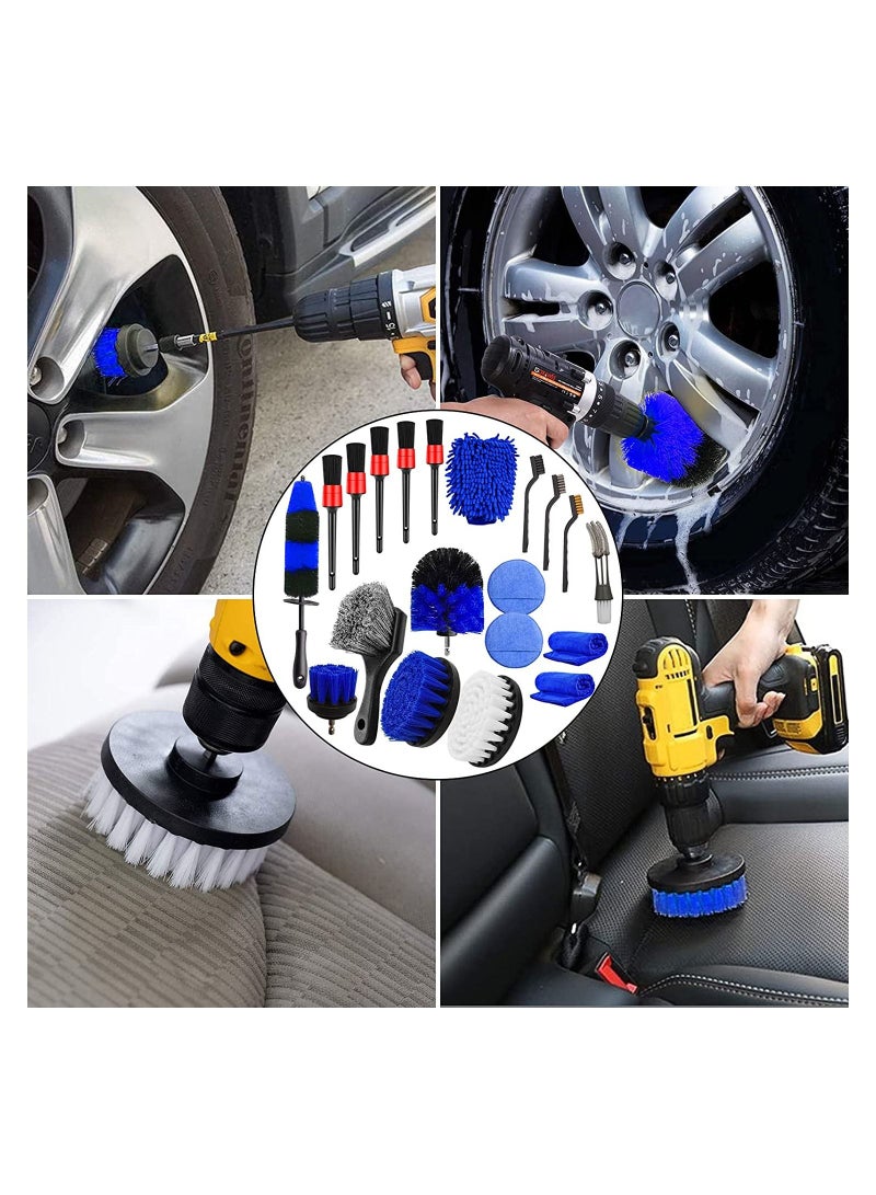 SYOSI Car Wheel Tire Cleaning Brush Set, Car Detailing Kit, Car Detailing Brush Set (20Pcs)  - Image 3