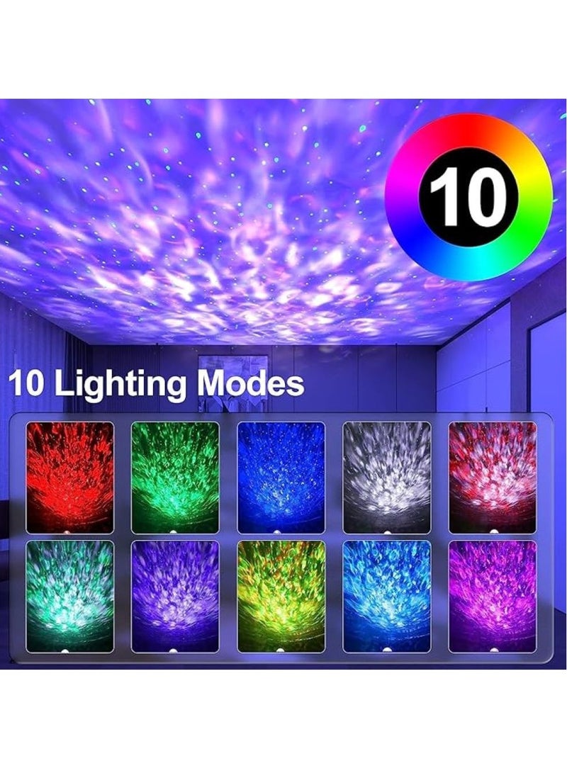 UREVO Galaxy Star Projector 3 in 1 Night Light, 10 Color Bluetooth Night Lamp with Timer Remote and Chargeable, Bedroom Living Room Decor Kids Night Light - Image 5