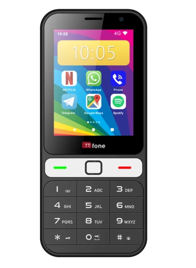 TTfone TT280 – Simple 4G Dual SIM Bar Phone with Android, 2.8" Touchscreen, Keypad, 2MP Camera, USB-C - Easy to Use Unlocked Mobile (with USB Cable)
