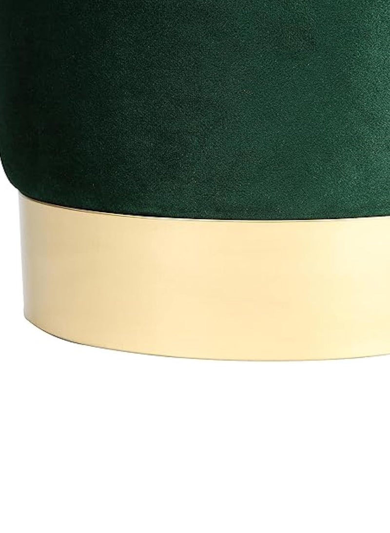MAPLE HOME DECORATION Maple Home Modern Round Ottoman Accent multifunctional Gold Plating Base Velvet Upholstered Footrest Mushroom Stool Soft Padded Seat Vanity Chairs Make-up Living Room Bedroom Patio Furniture  - Image 4