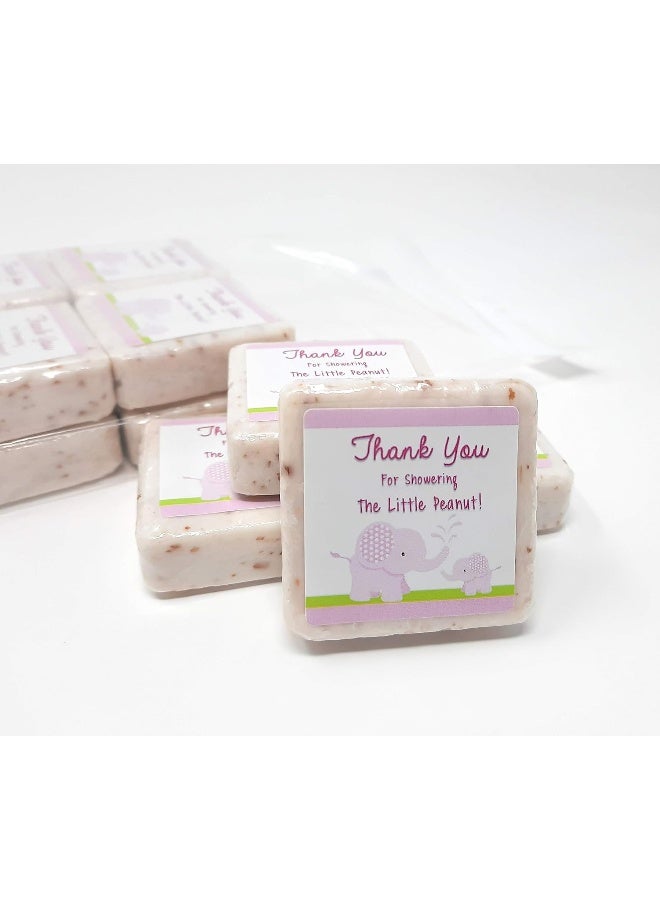 Botanical Bars 12 Pink Elephant Thank You Soap Favors - 1.5oz Soap Favors - Girl Baby Shower Favors - Elephant Baby Shower Favors - Image 1