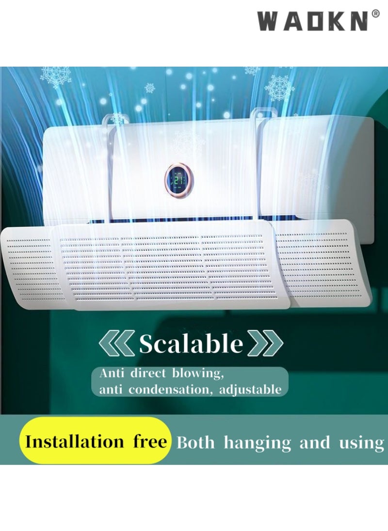 WAOKN Adjustable Airflow Deflector Wind Shield for Split Air Conditioners Split Ac Adjustable Flow Deflector Preventing Ac From Blowing Directly, For Home Office Retractable Ac Windshield  - Image 1