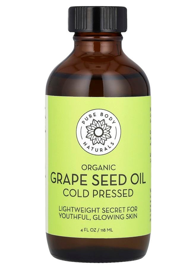 PURE BODY NATURALS Organic Grape Seed Oil 4 fl oz (118 ml) 
