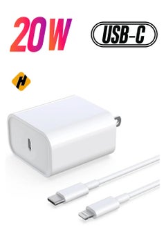 iPhone Fast Charger, 20W USB C PD Wall Charger Block Plug with[MFi Certified]6ft Type C to Lightning Cable Quick Charging Data Sync Cord for iPhone14 13 12 11 Pro Max Mini Xs Xr iPad Air