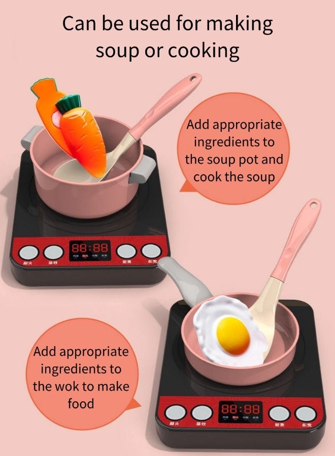 جني ثروة مجموعة ألعاب مطبخ للأطفال مكونة من 86 قطعة مع أدوات مطبخ محاكية وموقد حثي، مجموعة ألعاب تقمص الأدوار للأولاد والبنات، ألعاب تقطيع الفاكهة، ولعبة محاكاة الطبخ - Image 5